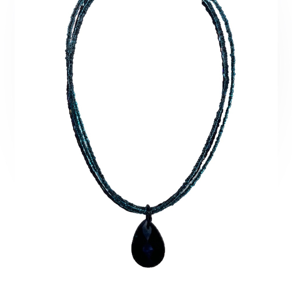 Multi Strand Teardrop Pendant Necklace